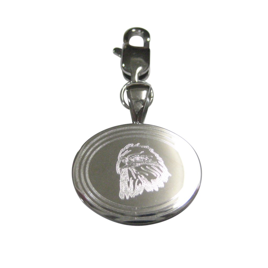 Oval Eagle Bird Head Pendant Zipper Pull Charm